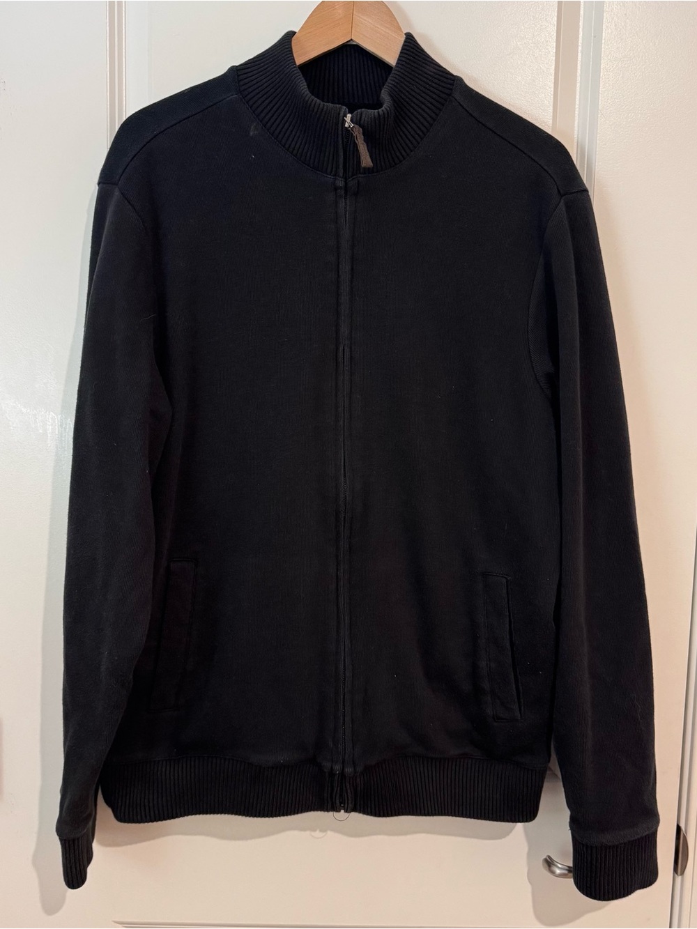 Marvin Richards Jacket Mens XL Black Fleece Lined Full Zip Bomber Casual